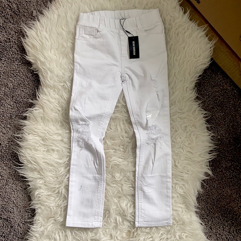 NWT Beau Hudson White Distressed Skinny Jeans, Unisex Kids Size 6